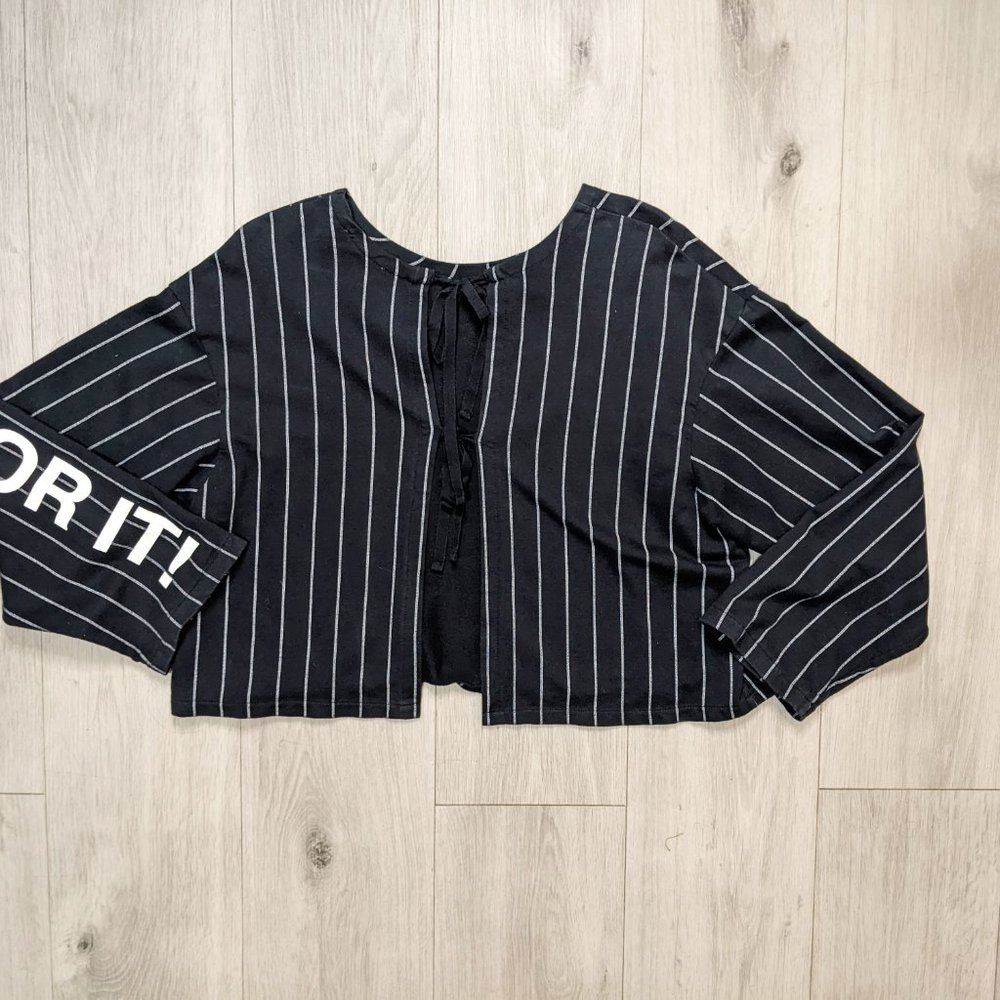 Zara Long Sleeve Go For It Open Back Sweater M - Picture 2 of 6
